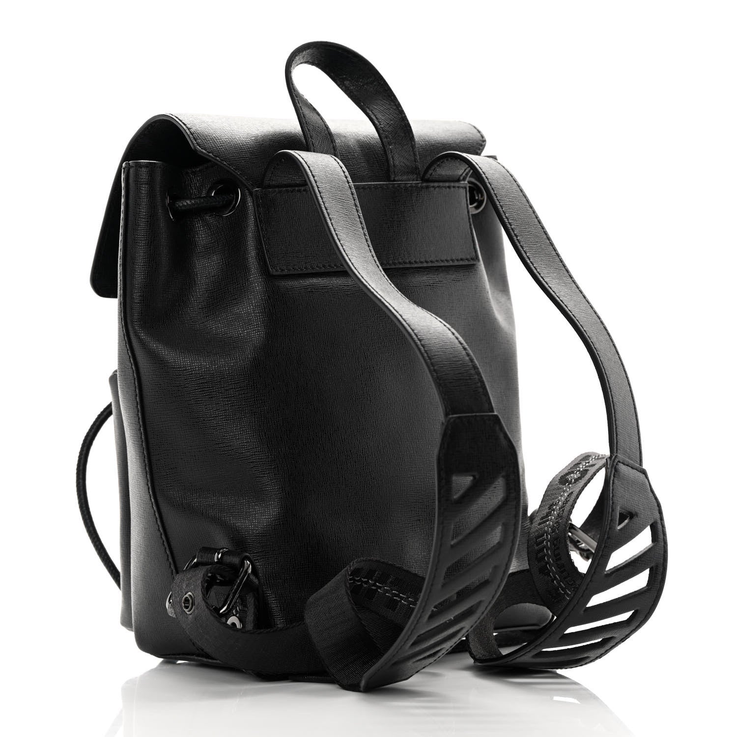 Off-White Saffiano Diag Backpack Black White 3 of 11