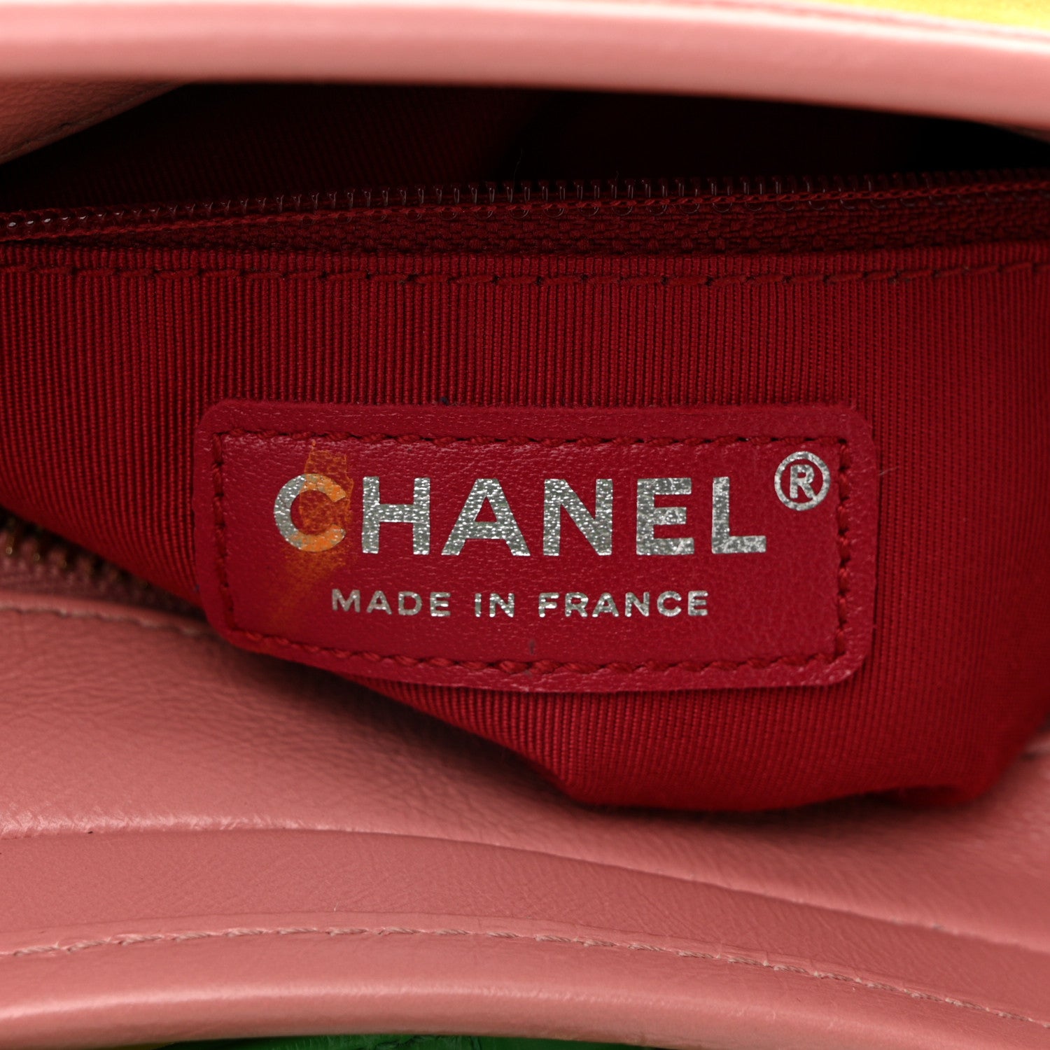 Chanel Suede Calfskin Quilted Small Gabrielle Hobo Pink Green Yellow 6 of 11
