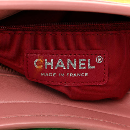 Chanel Suede Calfskin Quilted Small Gabrielle Hobo Pink Green Yellow 6 of 11