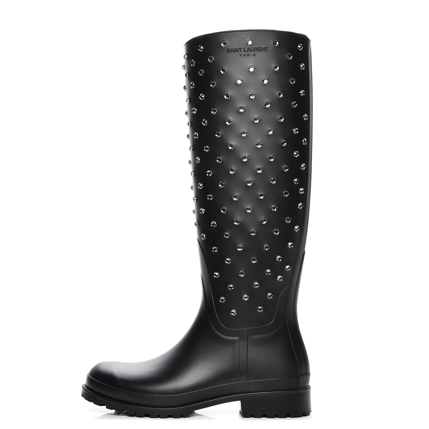 Rubber Crystal Rain Boots 37 Nero Black