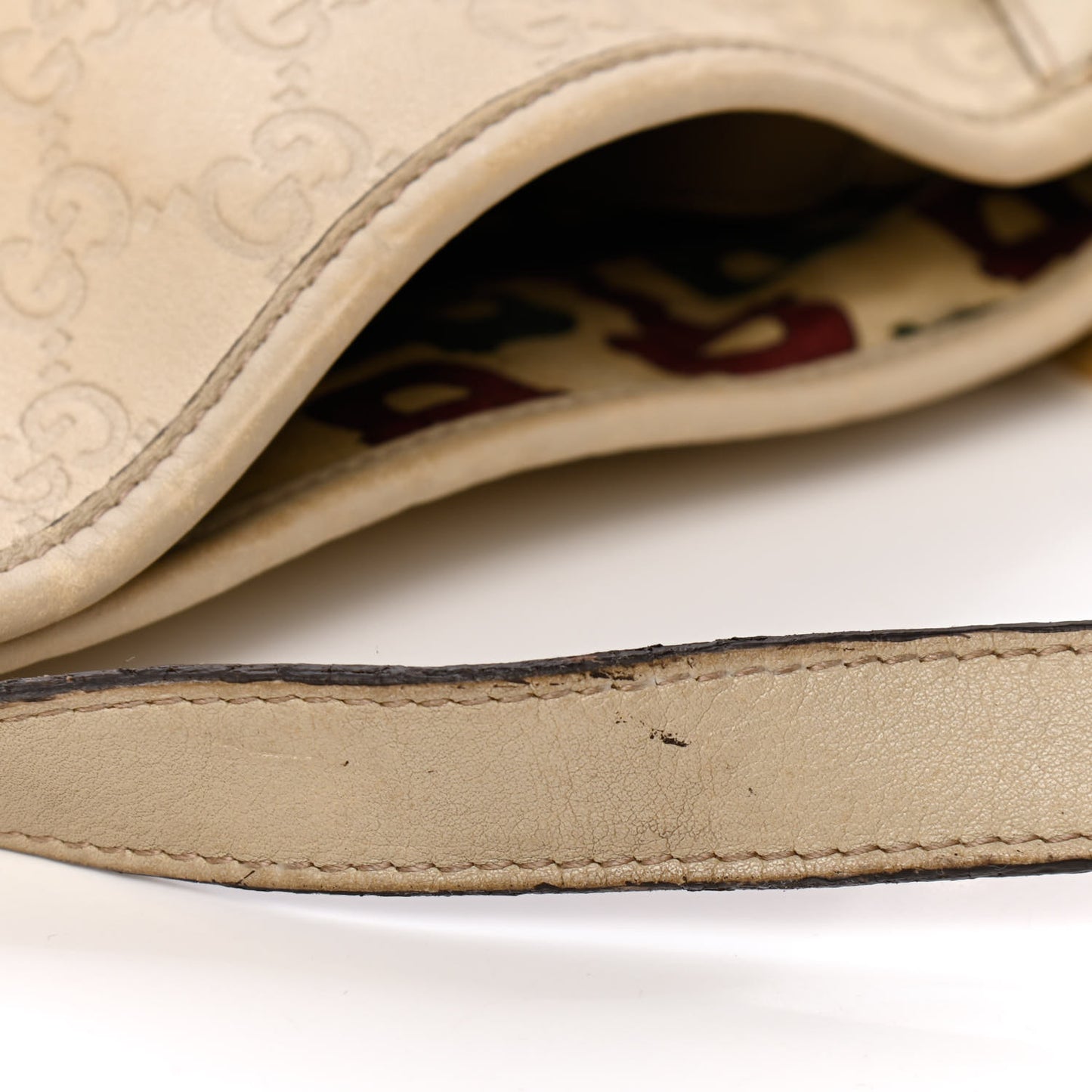 Guccissima Medium Abbey Shoulder Bag Off White