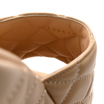 Chanel Lambskin Quilted CC Mules Wedge Sandals 39 Beige 9 of 10