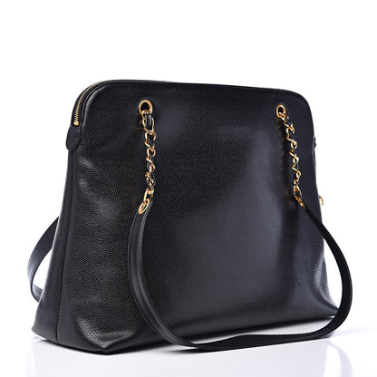 Chanel Caviar Large CC Shoulder Bag Black 2 of 8
