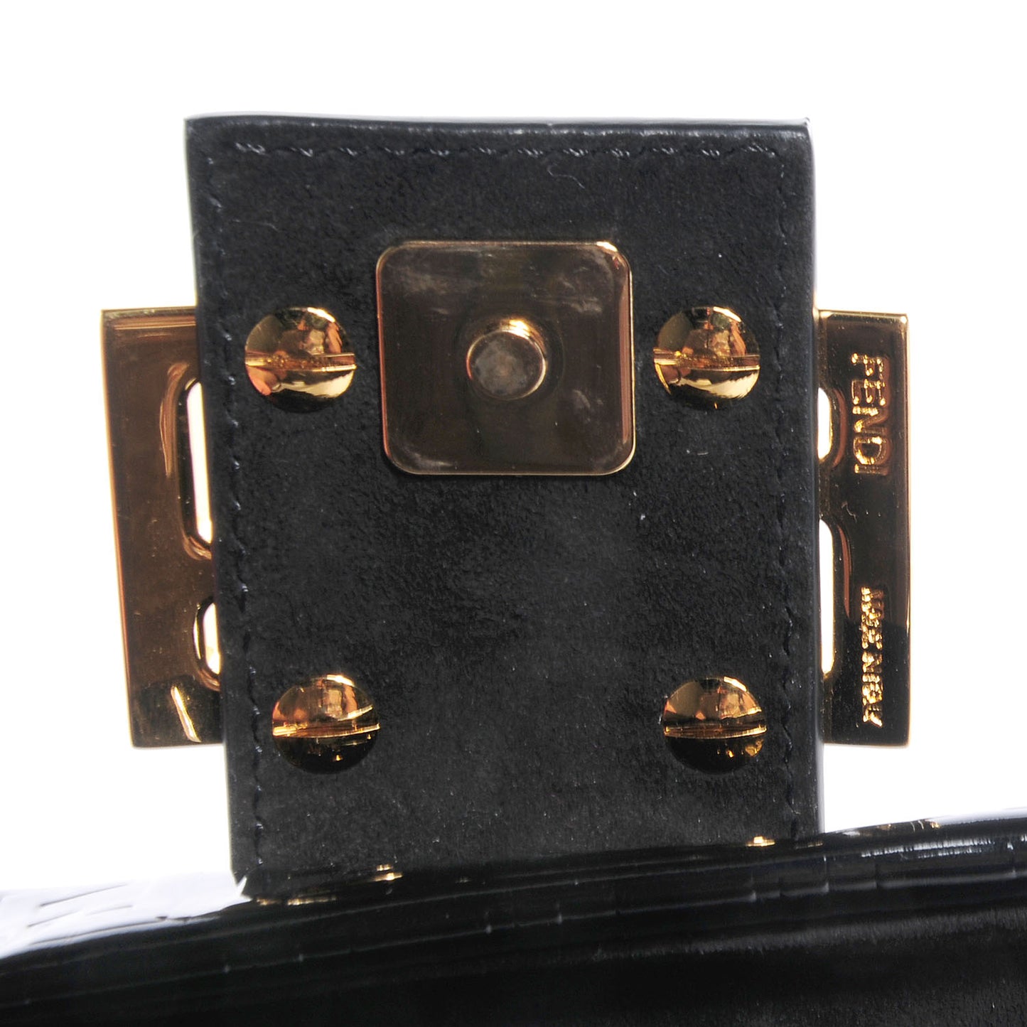 Patent FF Embossed Forever Mini Mama Baguette Black