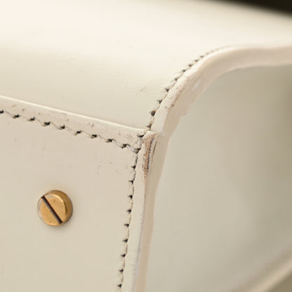 Saint Laurent Smooth Calfskin Medium Classic Monogram Cassandra Top Handle Crema Soft Rouge Legion 12 of 15