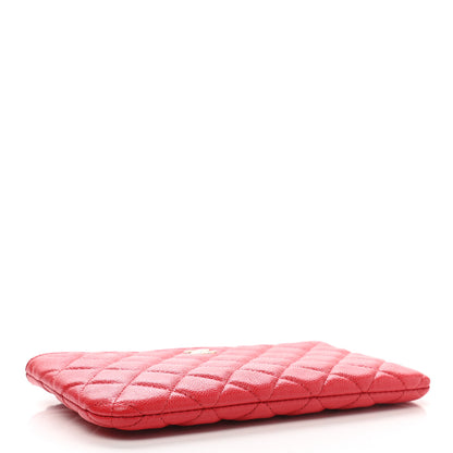Chanel Shiny Caviar Quilted Cosmetic Case Red 7 of 19