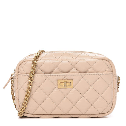 Chanel Aged Calfskin Quilted Mini Reissue Camera Case Beige Clair 1 of 10