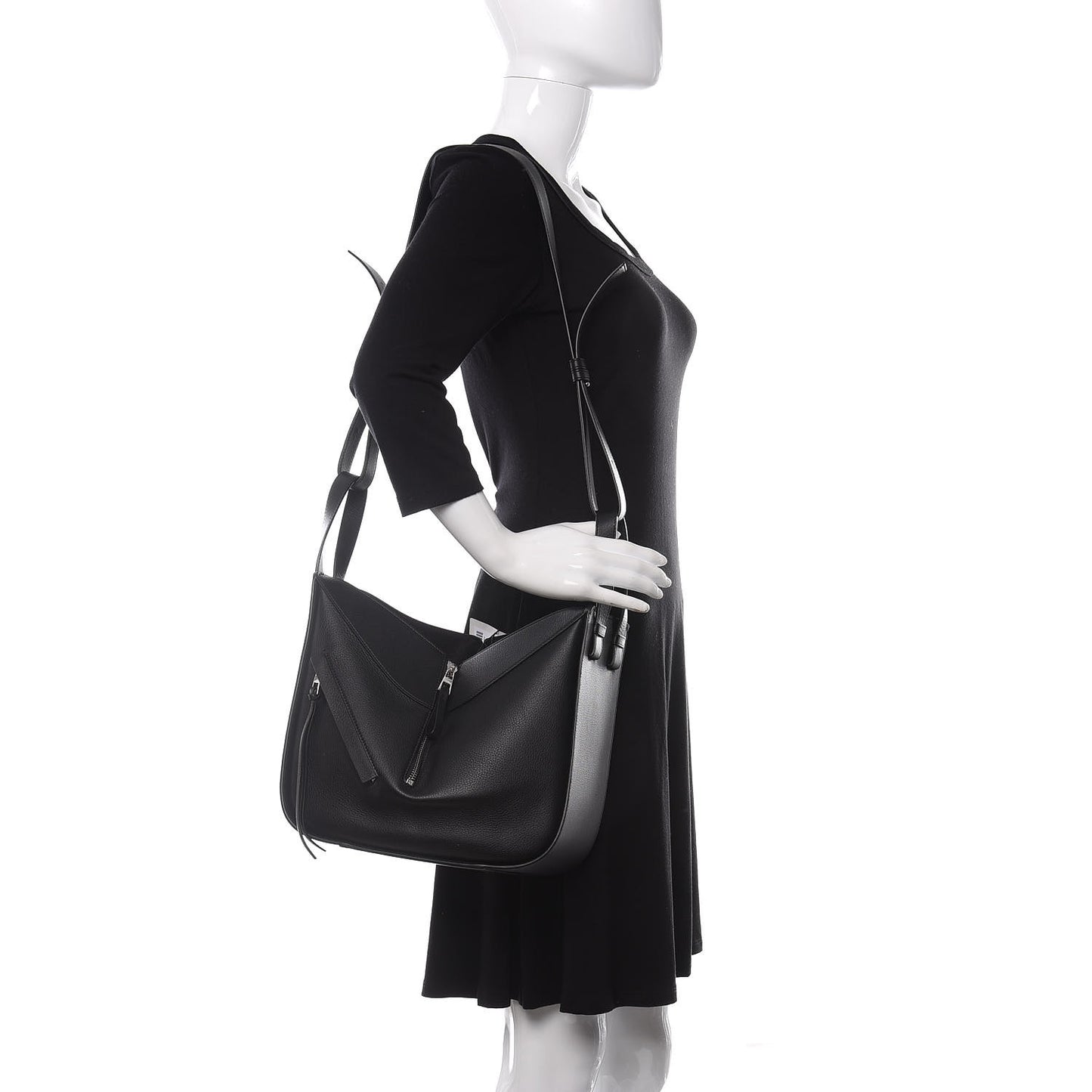 Calfskin Small Hammock Shoulder Bag Black