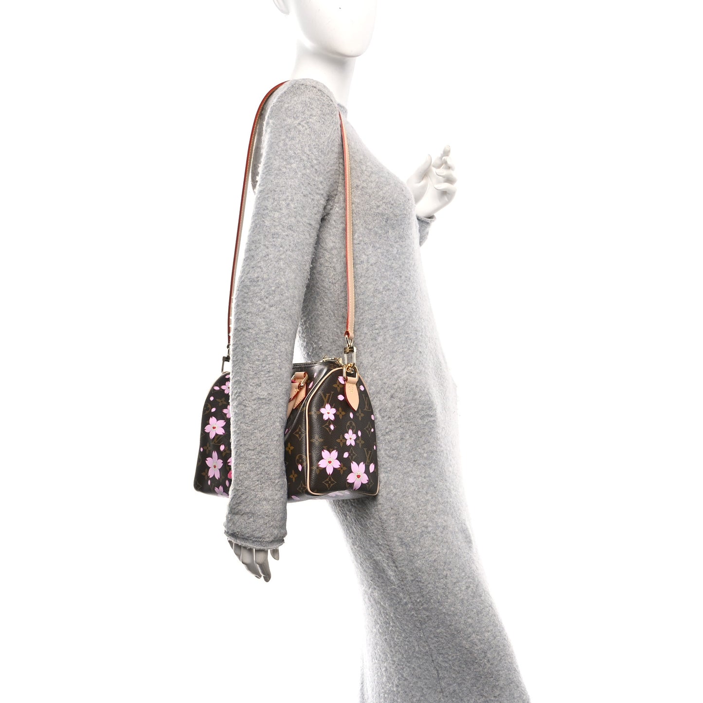 LV X TM Monogram Cherry Blossom Speedy Bandouliere 25 Sakura Brown