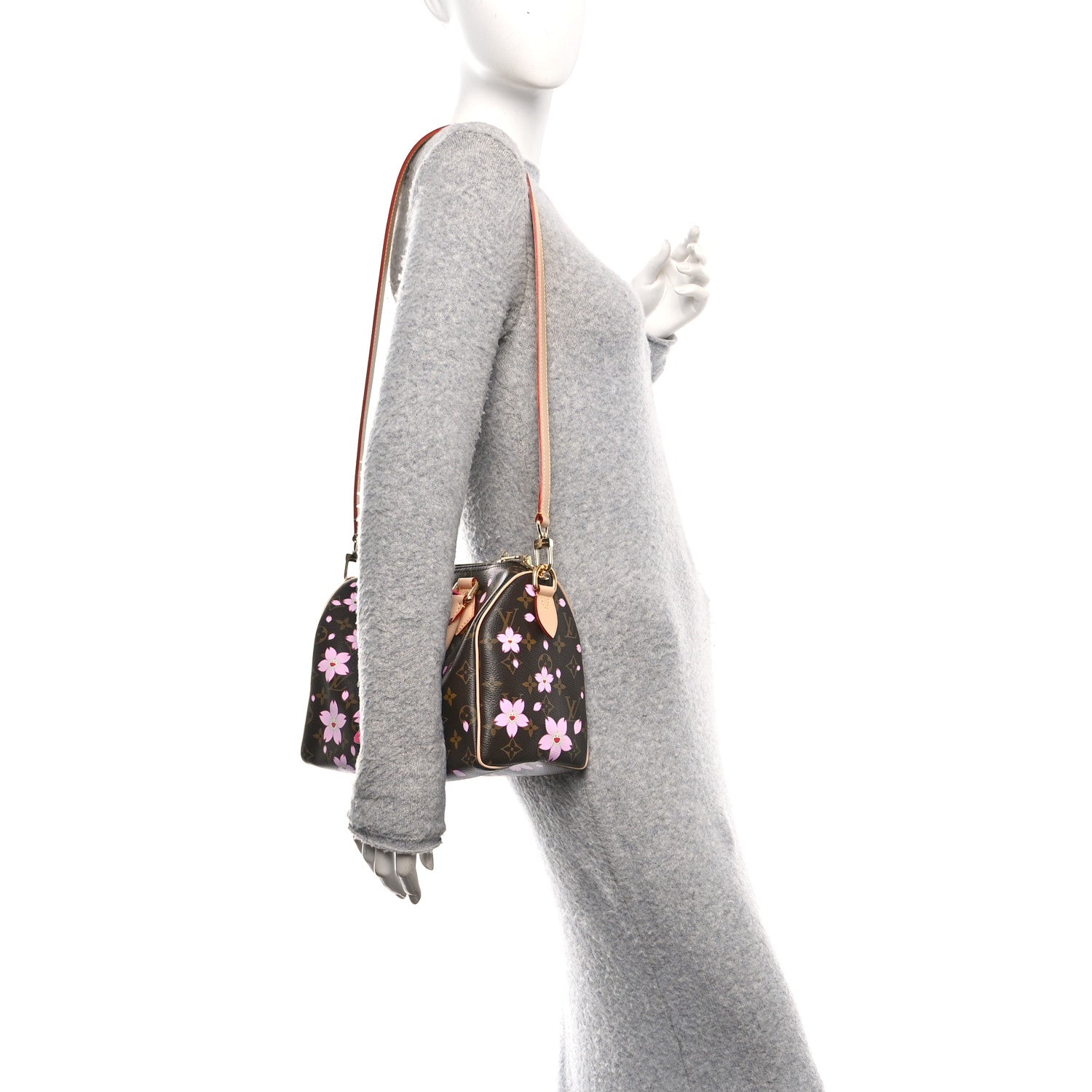 Louis Vuitton LV X TM Monogram Cherry Blossom Speedy Bandouliere 25 Sakura Brown 2 of 10