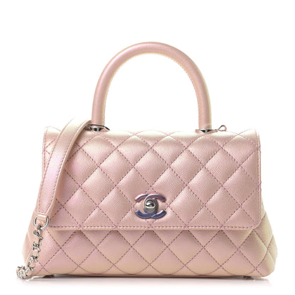 Chanel Iridescent Caviar Quilted Mini Coco Handle Flap Pink 1 of 9