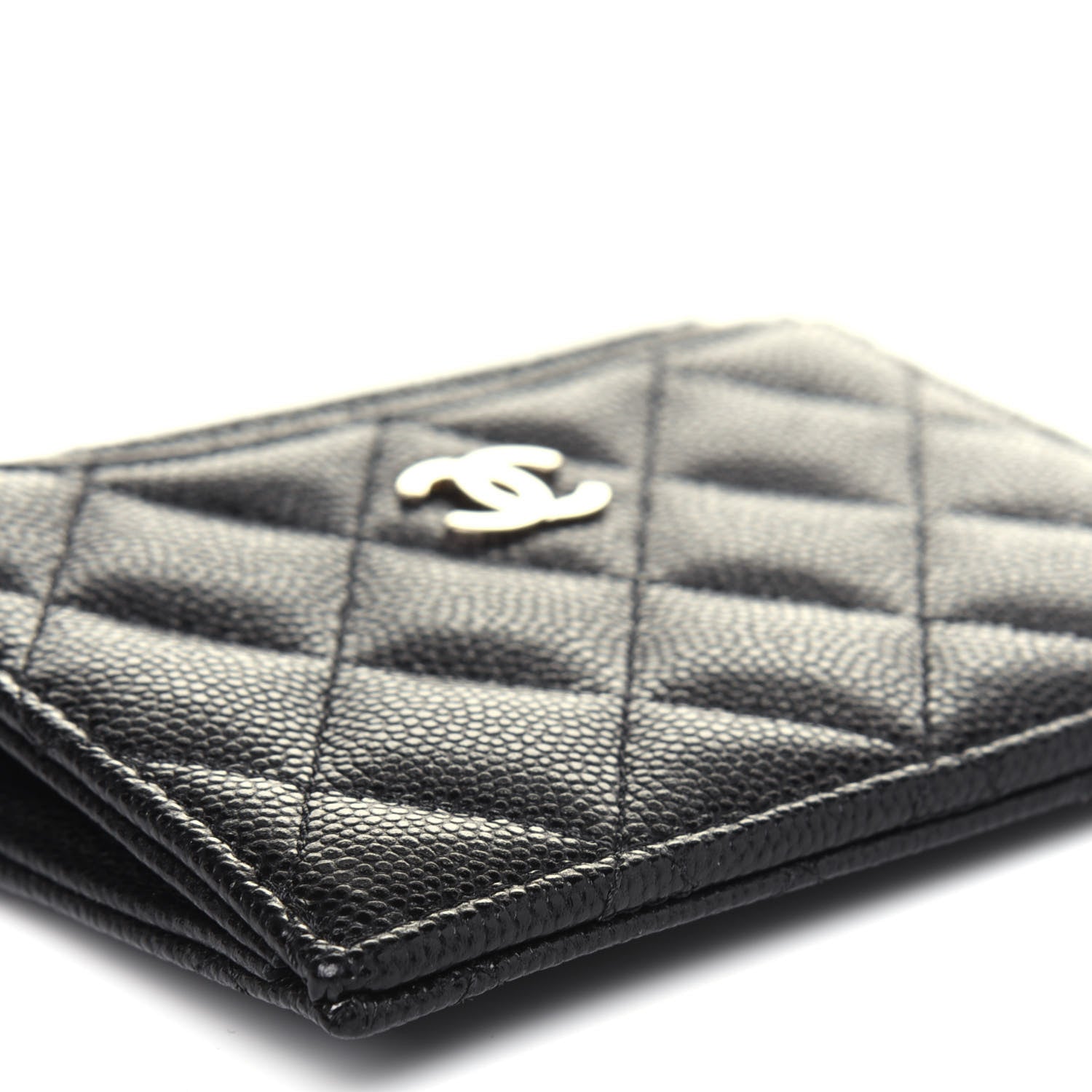 Chanel Caviar Quilted CC Zip Card Holder Black 8 of 11
