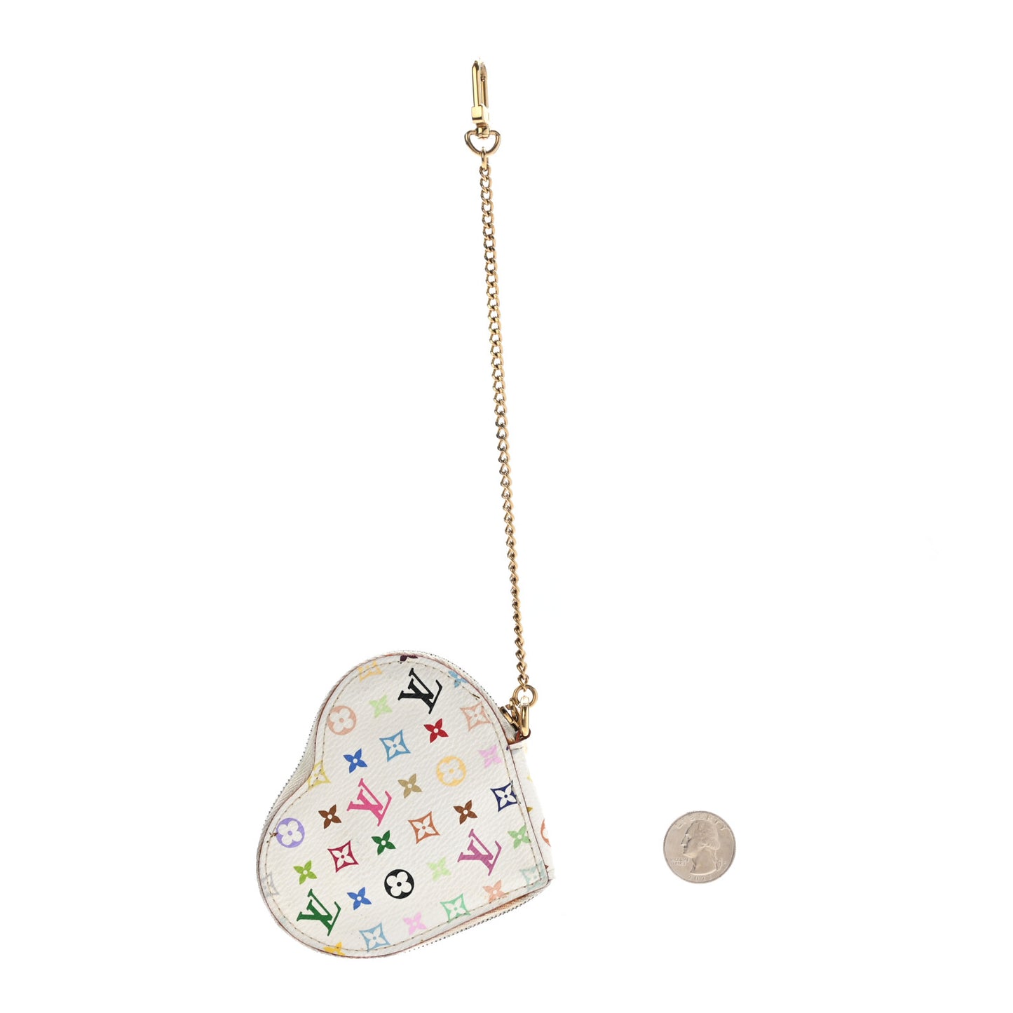 Monogram Multicolor Coeur Heart Coin Purse White