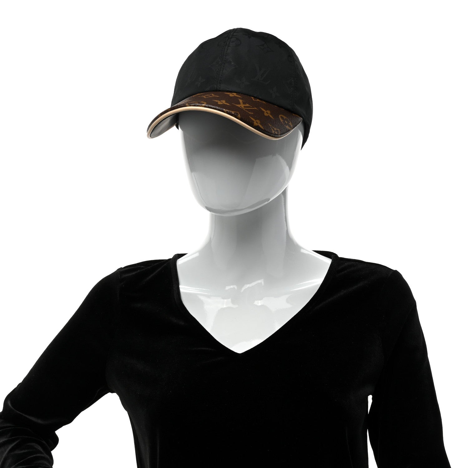 Louis Vuitton Polyester Silk Monogram LV Get Ready Cap M Black 2 of 9