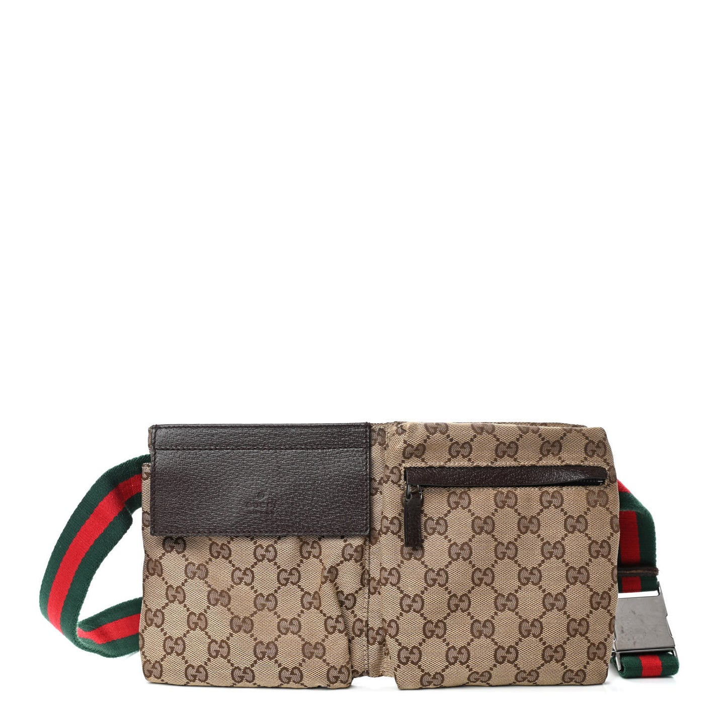 Monogram Web Belt Bag Dark Brown