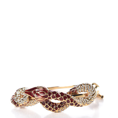 Valentino Garavani Lizard Crystal Snake Bangle Clutch Black 5 of 15