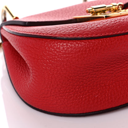 Chloe Grained Lambskin Mini Drew Shoulder Bag Plaid Red 8 of 9