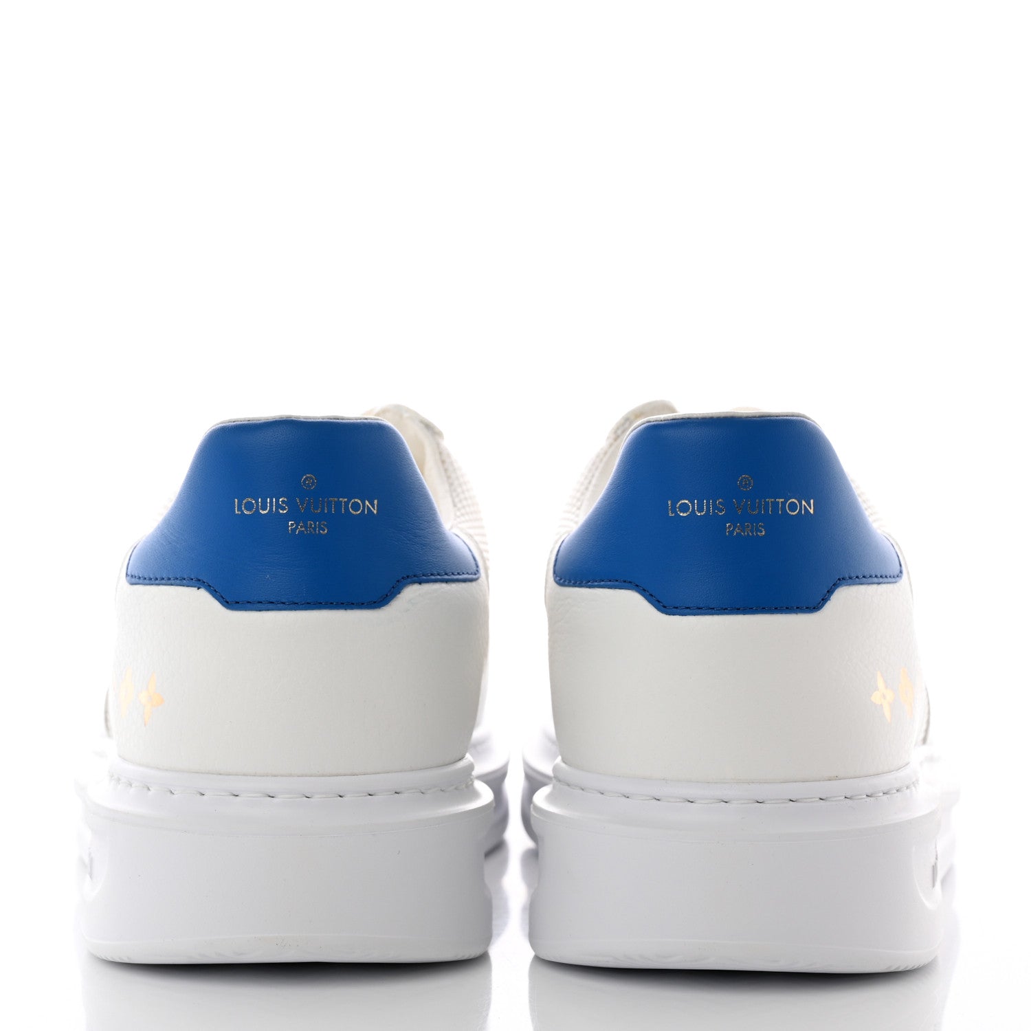 Louis Vuitton Calfskin Monogram Beverly Hills Sneakers 9 White Blue 5 of 21