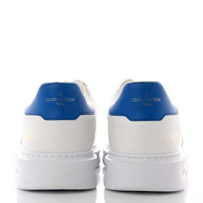 Louis Vuitton Calfskin Monogram Beverly Hills Sneakers 9 White Blue 5 of 21