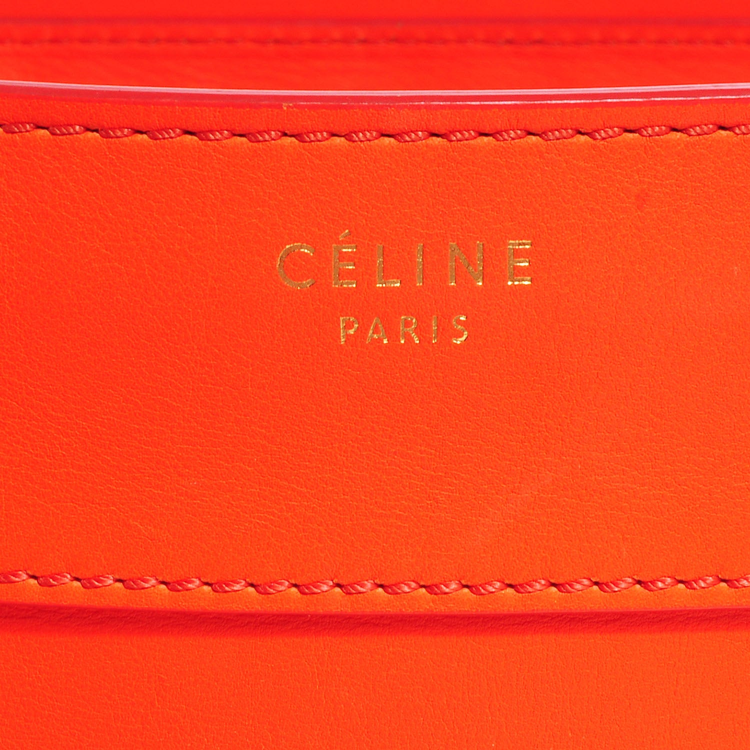 Celine Smooth Calfskin Shoulder Luggage Fluo Orange 9 of 11