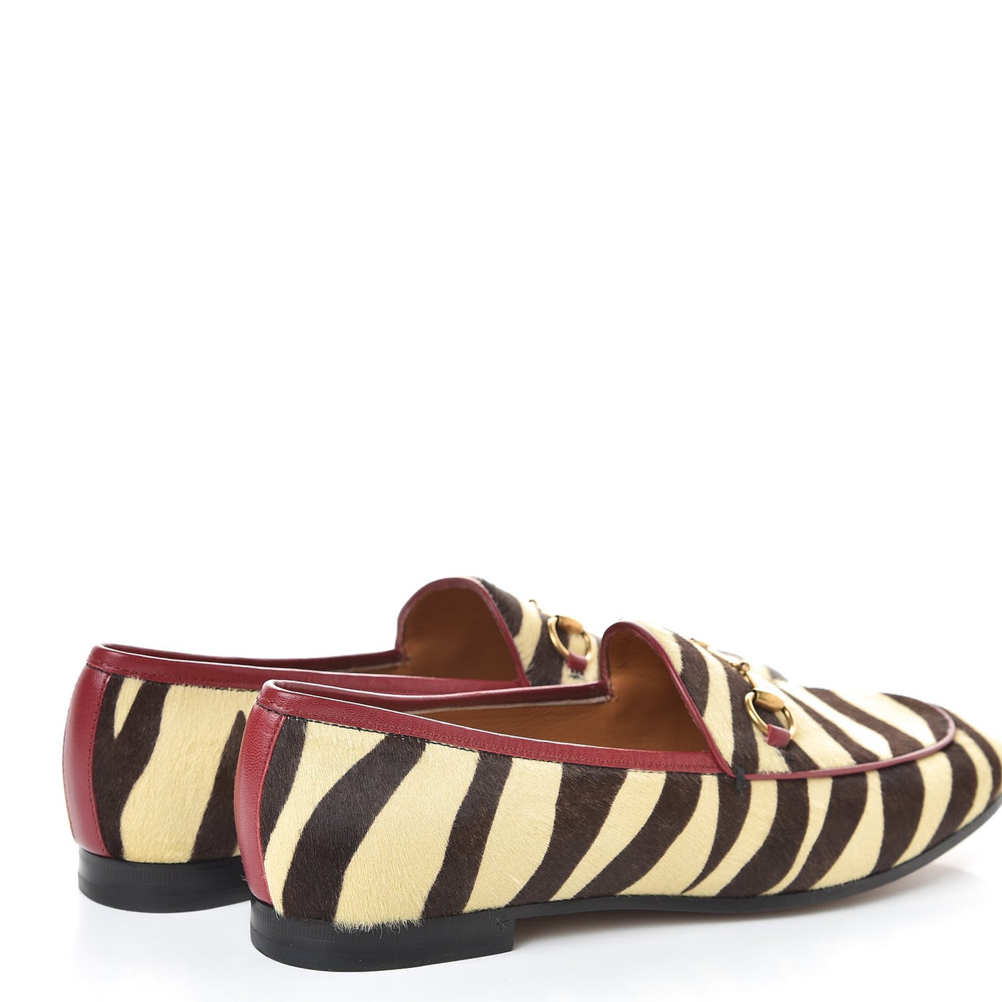 Calf Hair Tiger Print Womens Jordaan Loafers 39.5 Natural Black Romantic Cherry