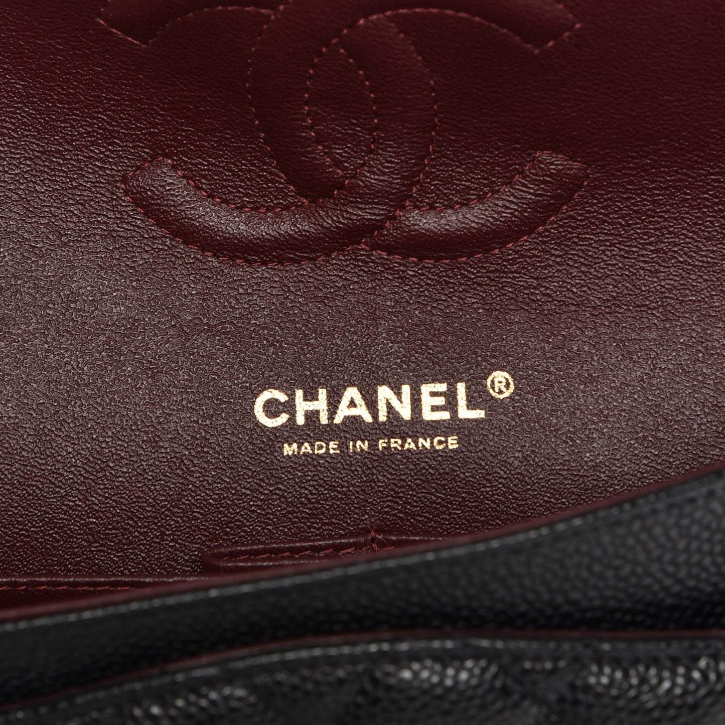 Caviar Quilted Medium Double Flap Black