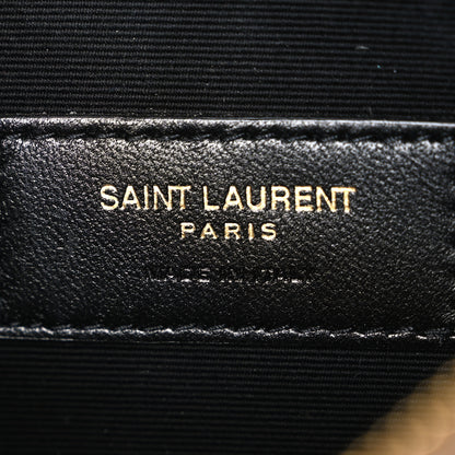 Saint Laurent Grain De Poudre Chevron Monogram Large Bill Pouch Dark Beige 6 of 7