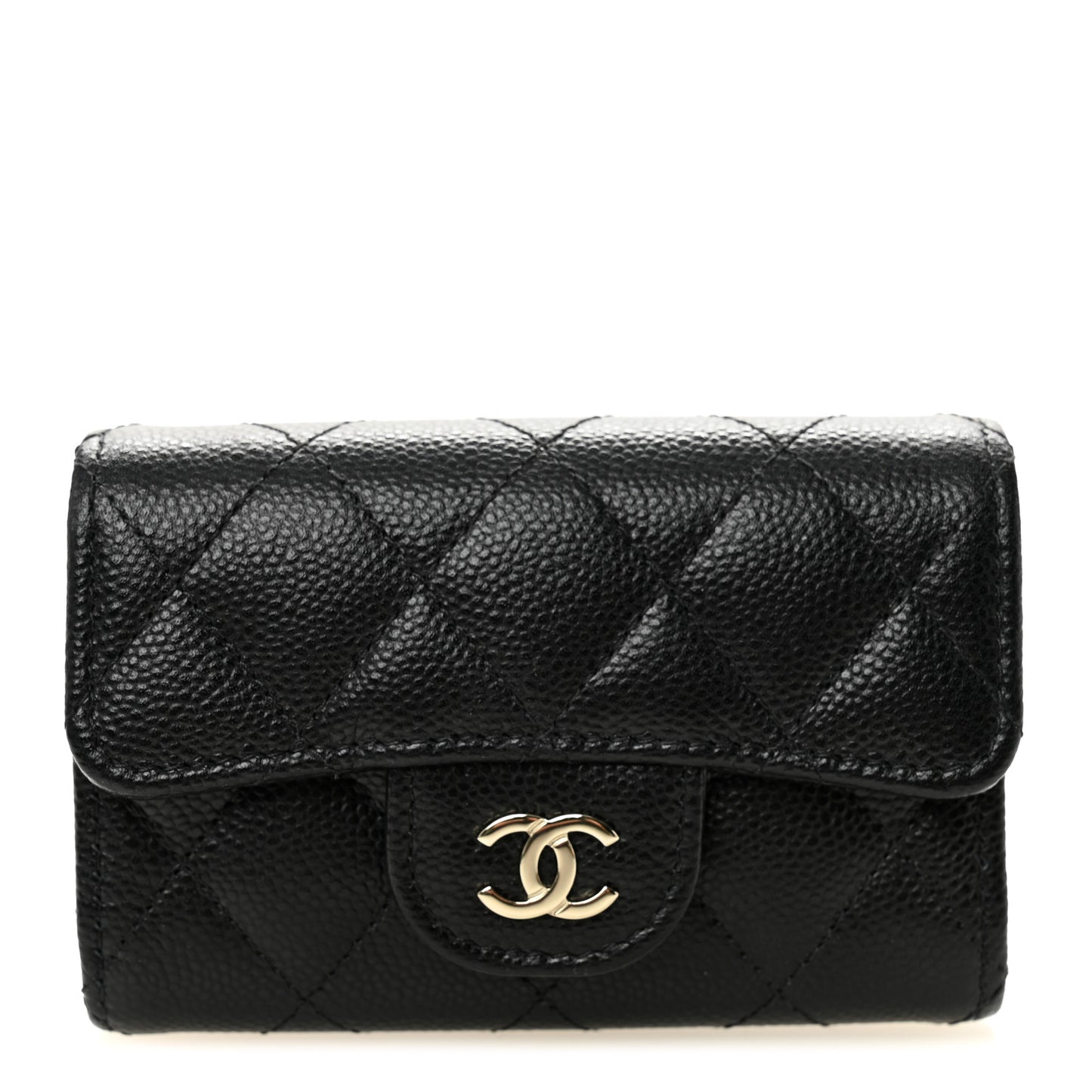 Caviar Quilted Classic 4 Key Holder Wallet Black