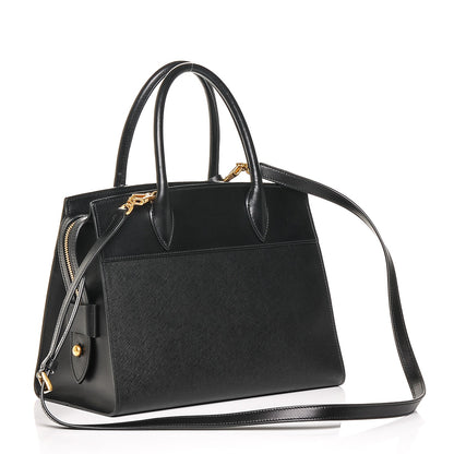 Prada Saffiano City Calfskin Medium Esplanade Tote Black 4 of 7