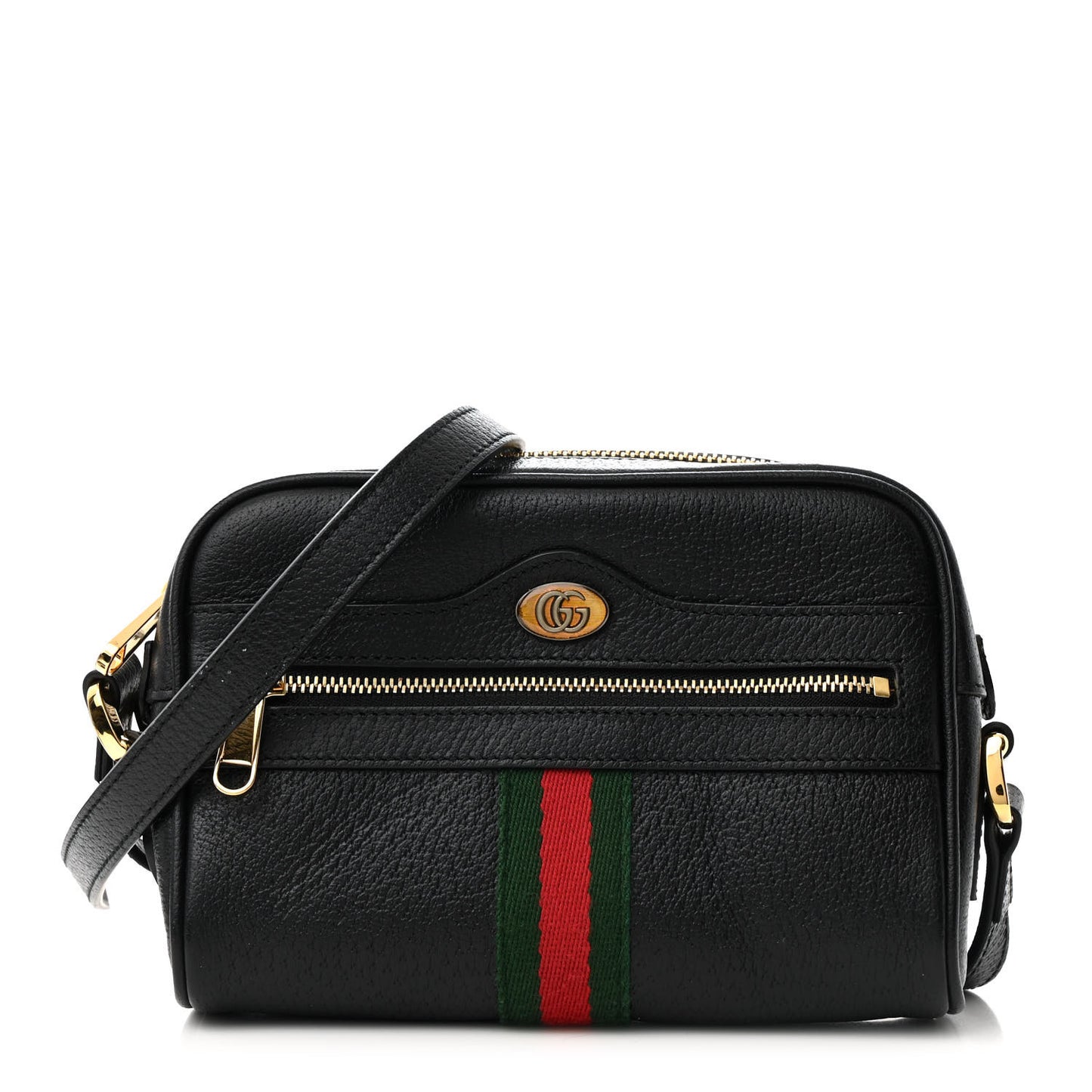 Calfskin Web Mini Ophidia Shoulder Bag Black