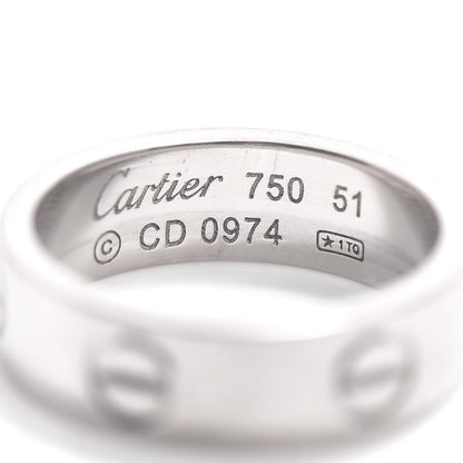Cartier 18K White Gold 5.5mm LOVE Ring 51 5.75 4 of 4