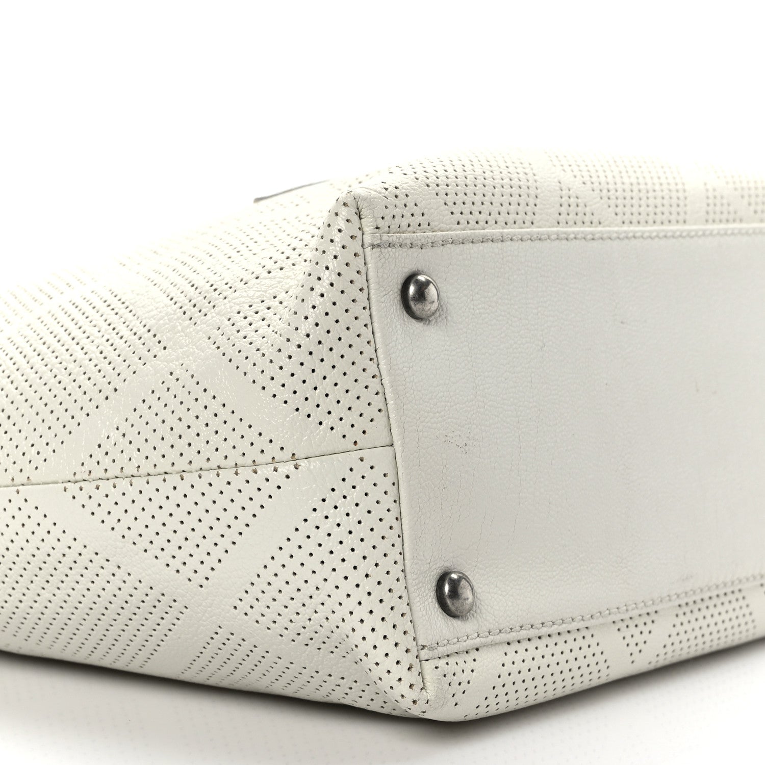 Chanel Goatskin Perforated Large CC Tote White 8 of 9