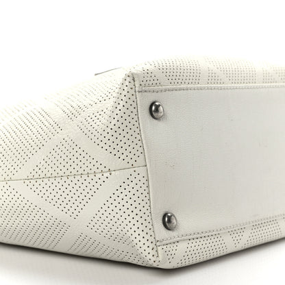 Chanel Goatskin Perforated Large CC Tote White 8 of 9
