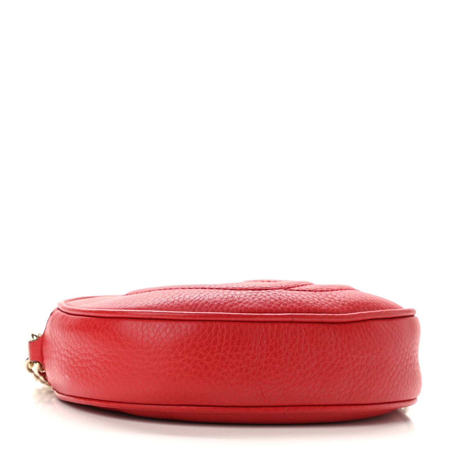 Pebbled Calfskin Mini Soho Chain Bag Tabasco Red