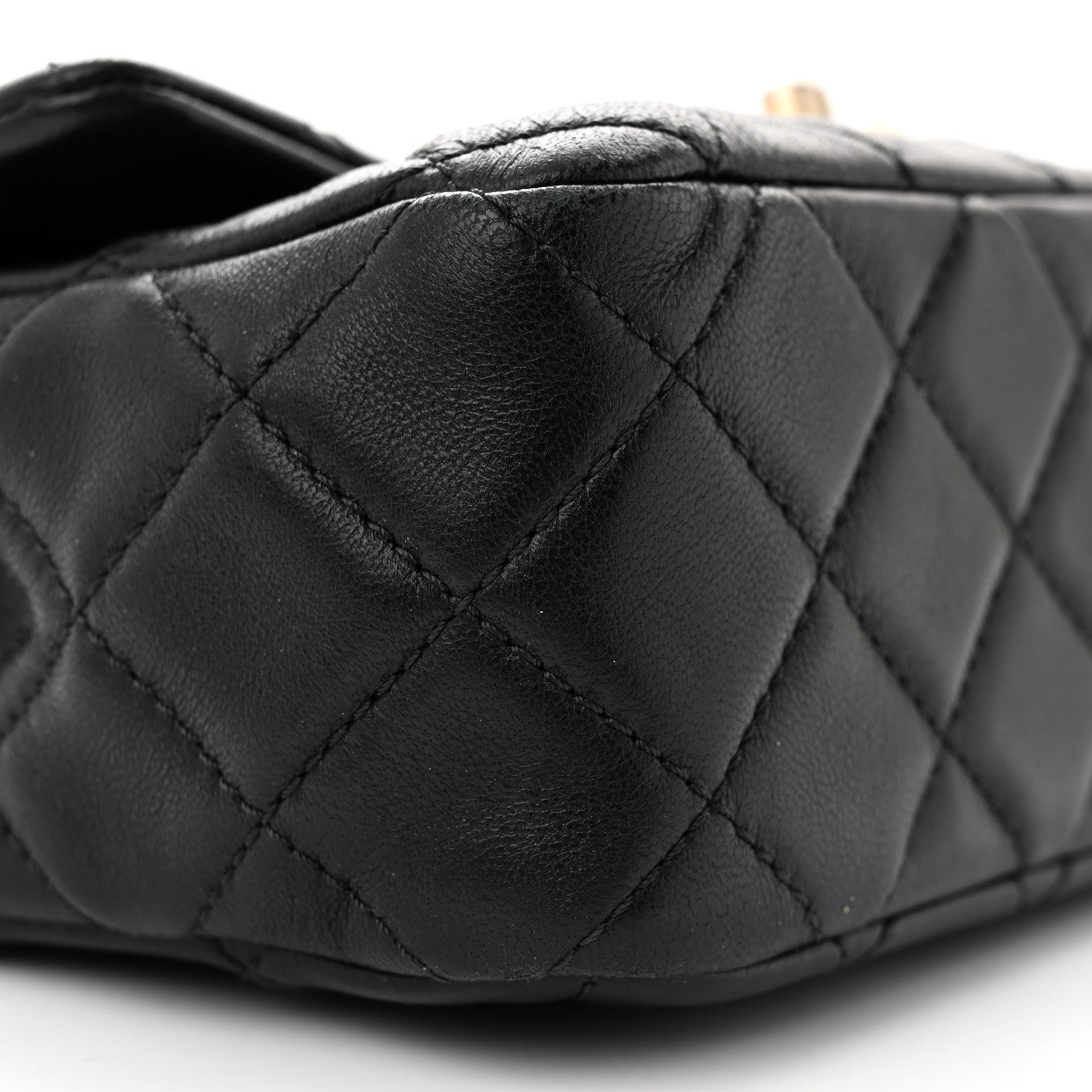 Chanel Lambskin Resin Quilted Mini Rectangular Pearl Samba Flap Black 8 of 11