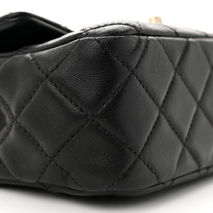 Chanel Lambskin Resin Quilted Mini Rectangular Pearl Samba Flap Black 8 of 11