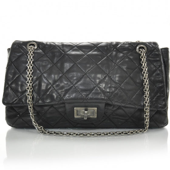 Distressed Leather 2.55 Reissue 227 Jumbo Flap Black