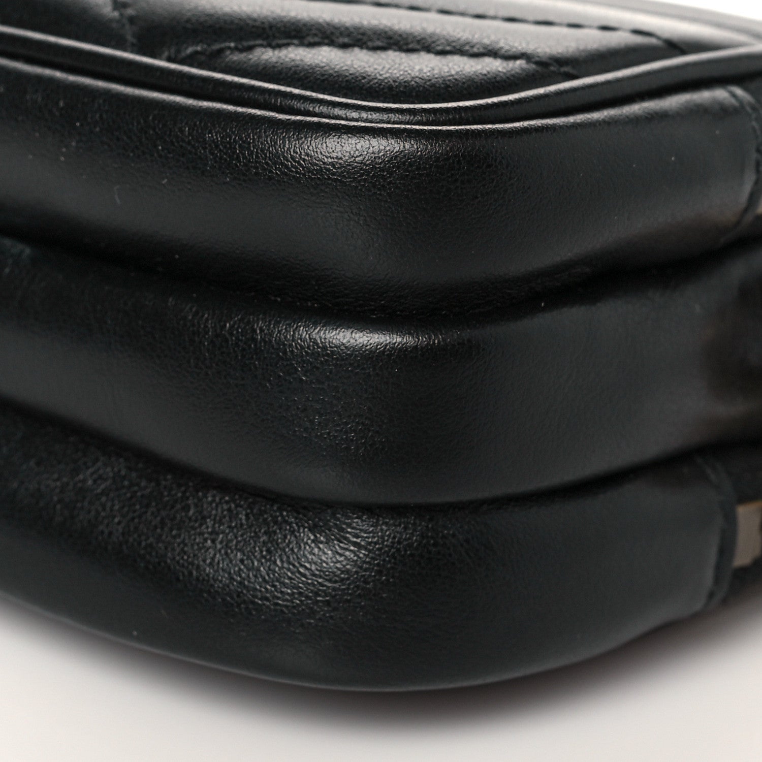 Gucci Calfskin Matelasse Mini GG Marmont Chain Crossbody Bag Black 12 of 13