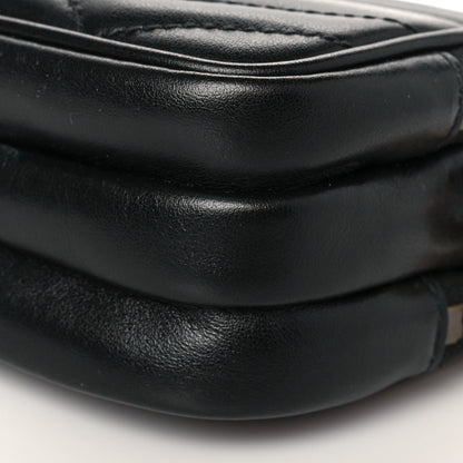 Gucci Calfskin Matelasse Mini GG Marmont Chain Crossbody Bag Black 12 of 13