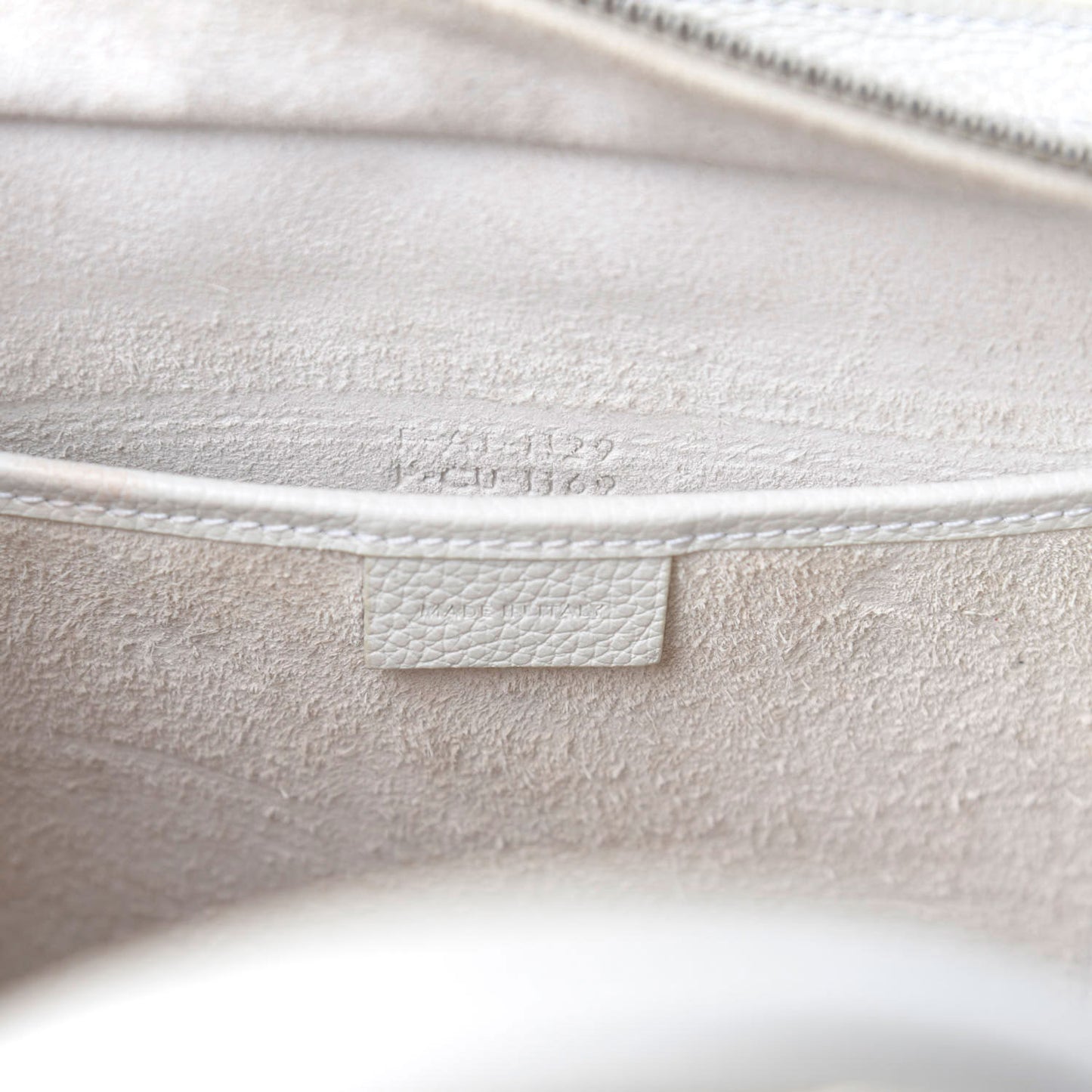 Drummed Calfskin Nano Luggage White
