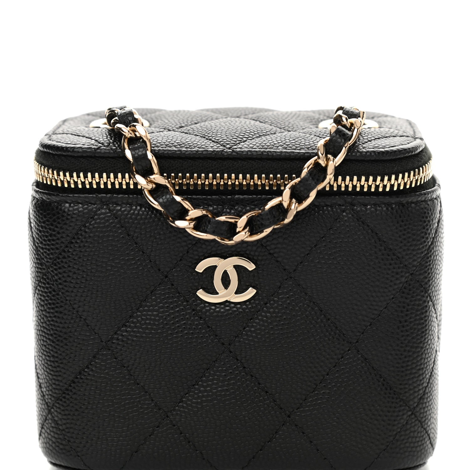 Chanel Caviar Quilted Mini Vanity Case With Chain Black 8 of 11