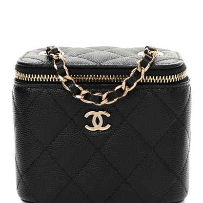 Chanel Caviar Quilted Mini Vanity Case With Chain Black 8 of 11