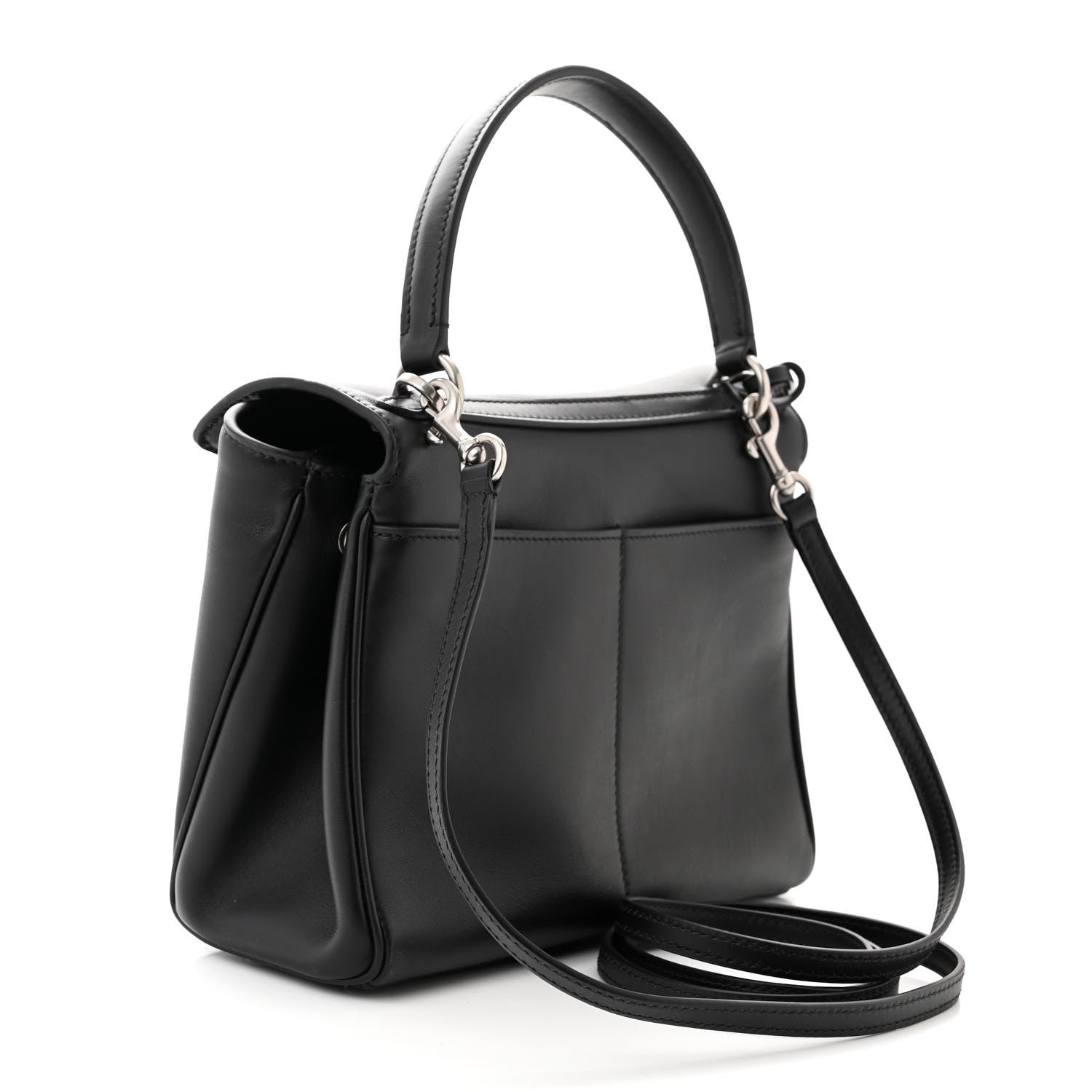 Balenciaga Natural Smooth Calfskin Mini Rodeo Top Handle Handbag Black 3 of 10