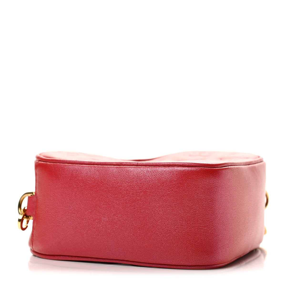Lambskin Embossed Monogram Fall In Love Sac Coeur Heart Chain Bag Lipstick Red