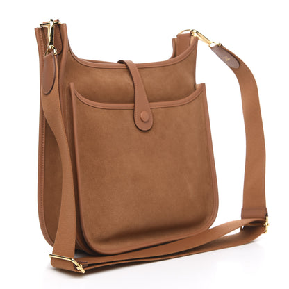 Hermes Grizzly Calfskin Swift Evelyne III PM Chamois Gold 3 of 10