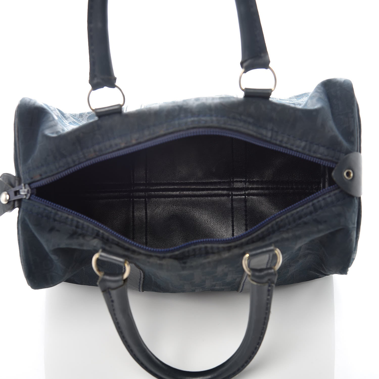 Christian Dior Monogram Boston Navy Blue 5 of 16
