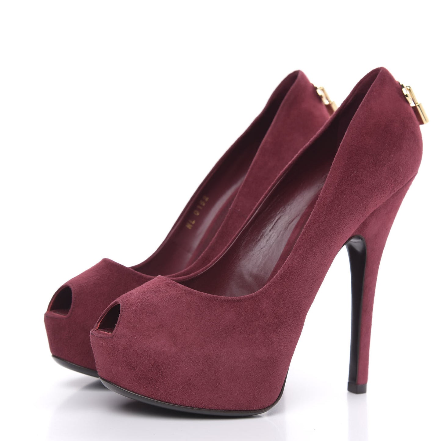 Suede Oh Really Peep Toe Pumps 38 Grenat