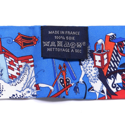 Hermes Silk La Folle Parade Twilly Bleu Gitane Rouge 3 of 4