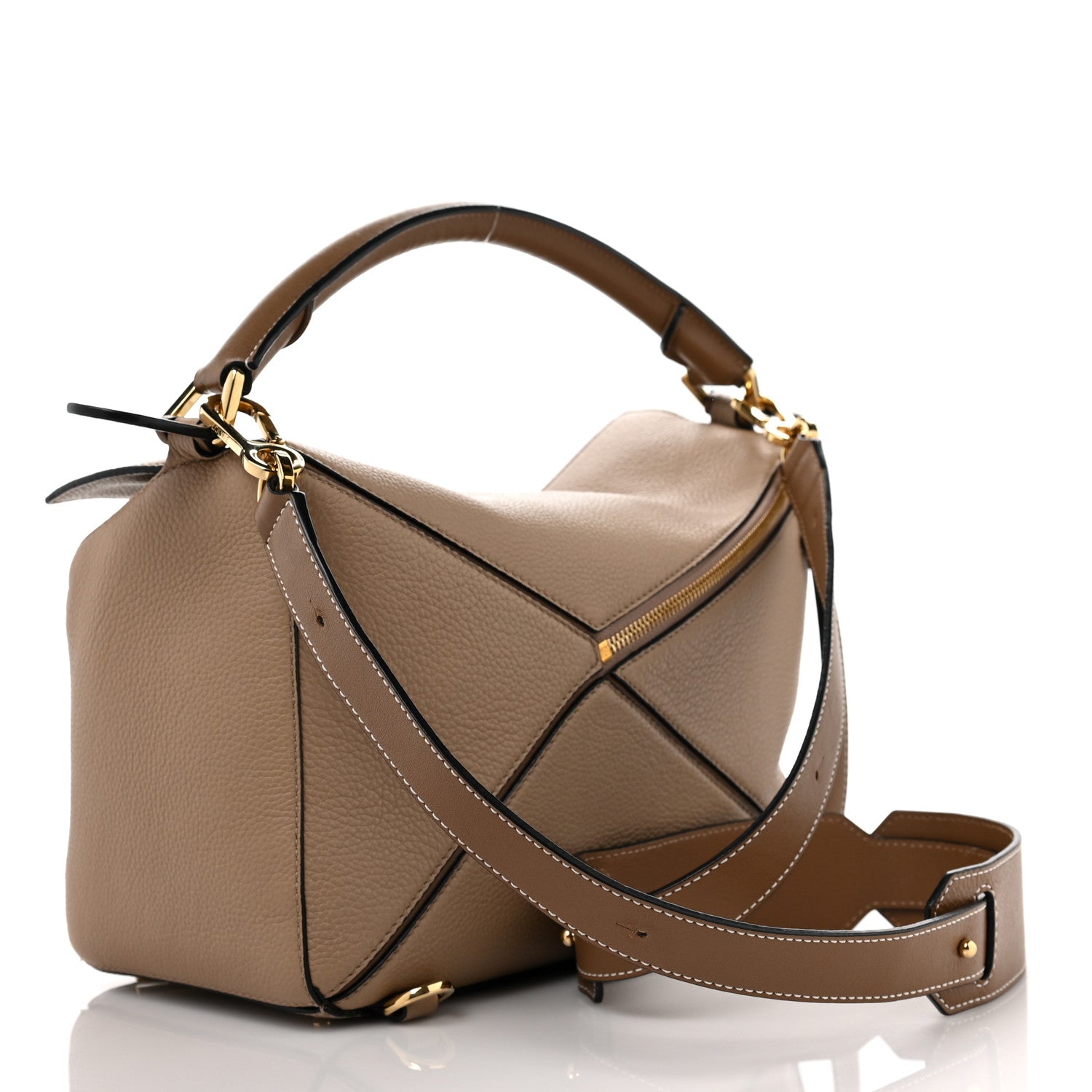 Loewe Calfskin Medium Puzzle Bag Sand Mink 3 of 8