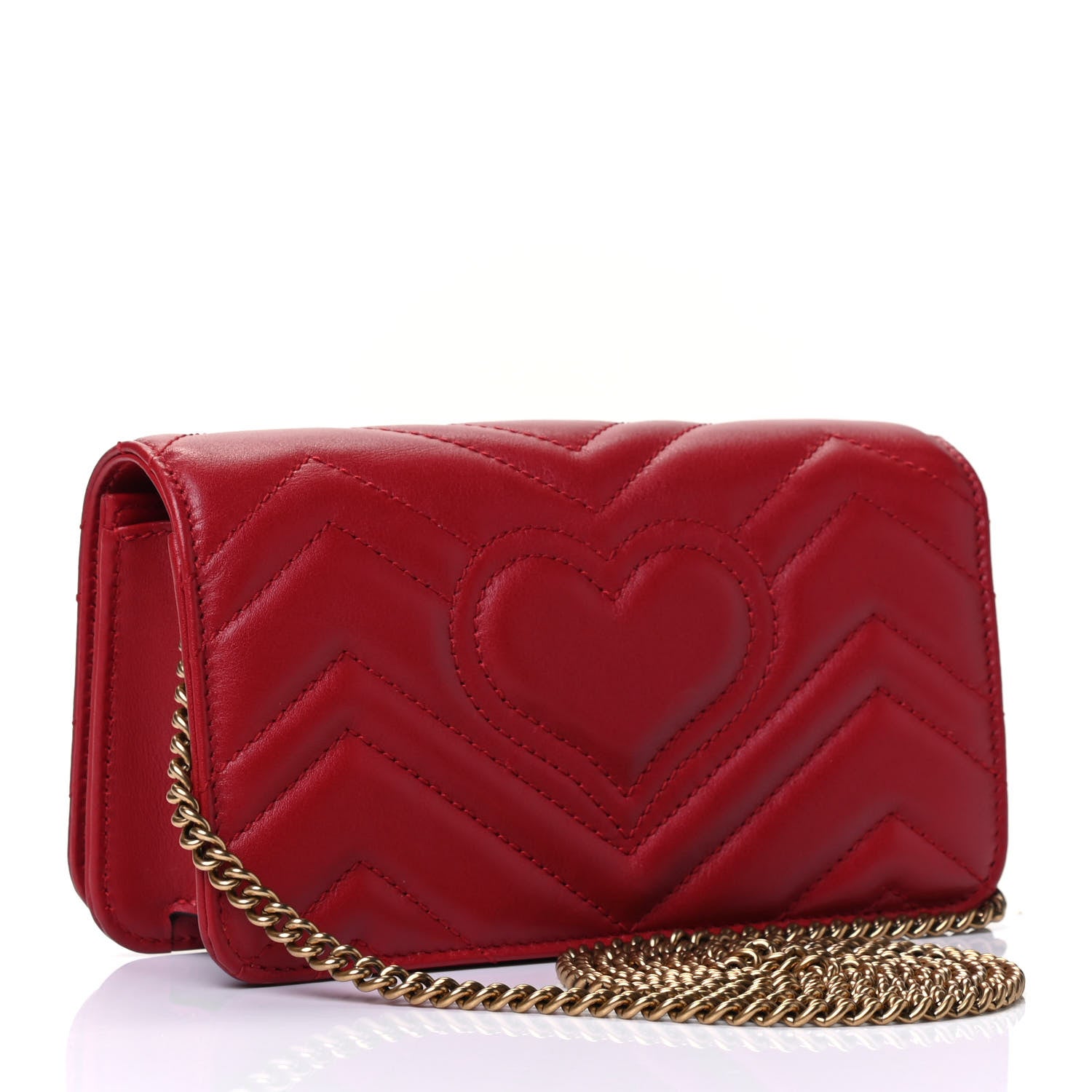 Gucci Calfskin Matelasse GG Marmont Mini Bag Hibiscus Red 2 of 4